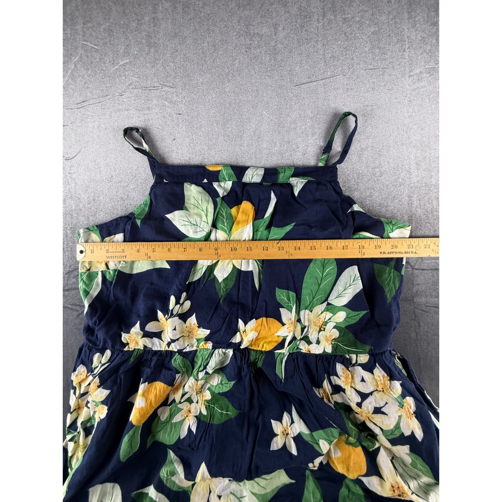Old Navy Womens XXL Navy Blue Floral Lemon Print Tiered Maxi Dress Sleeveless - Picture 7 of 7